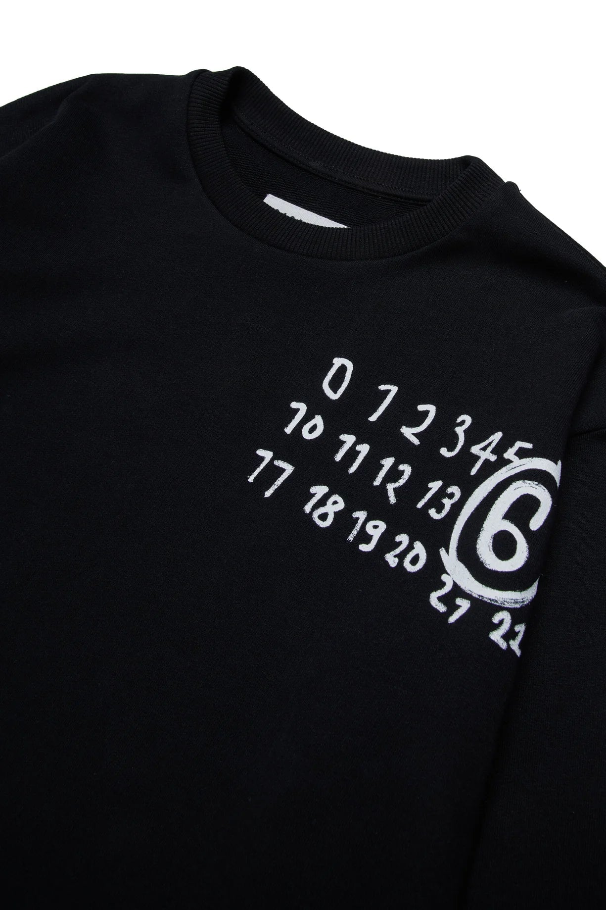 FELPA NERA CON LOGO NUMERICO BIANCO MAISON MARGIELA - Angel Luxury
