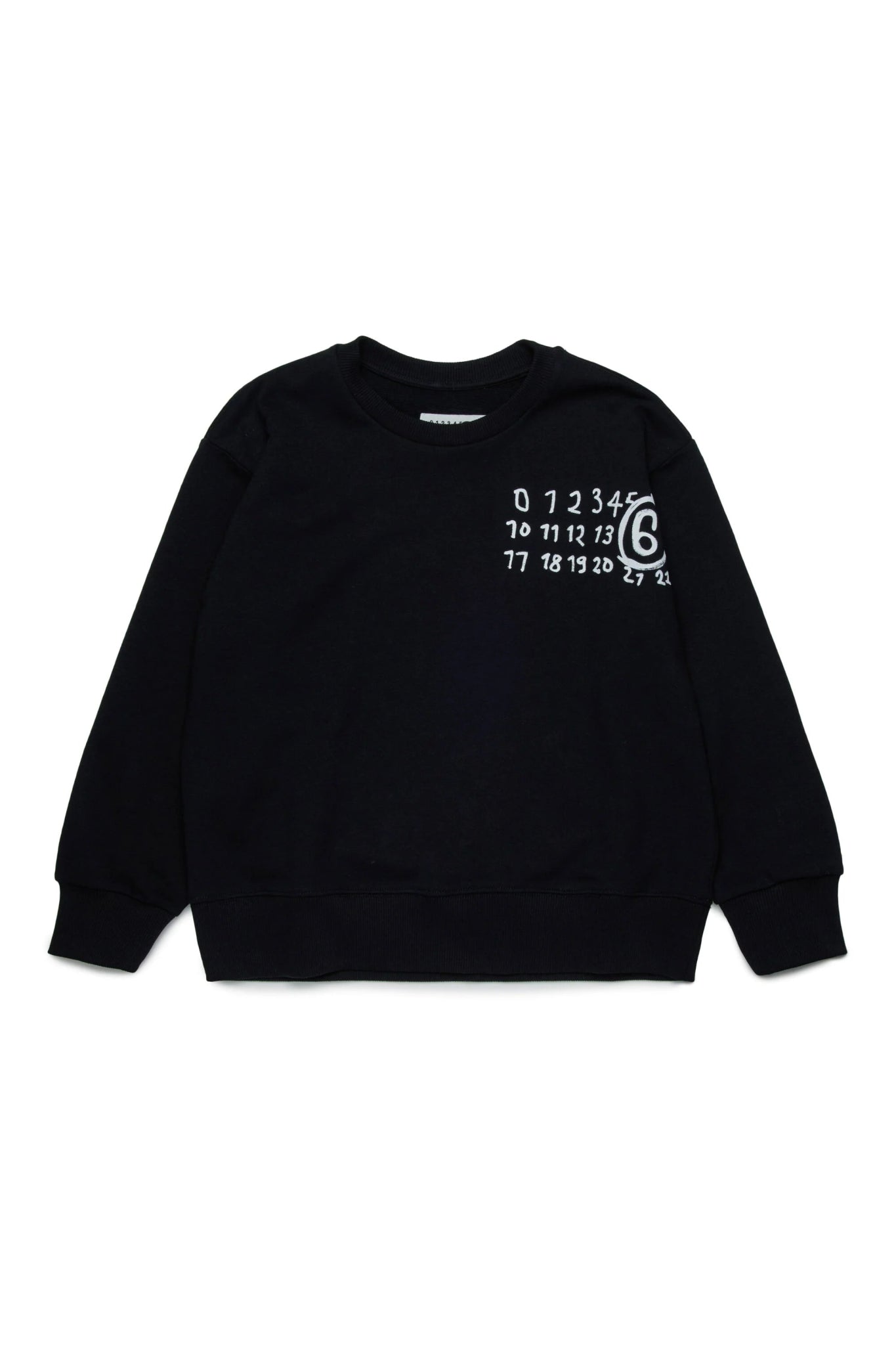 FELPA NERA CON LOGO NUMERICO BIANCO MAISON MARGIELA - Angel Luxury