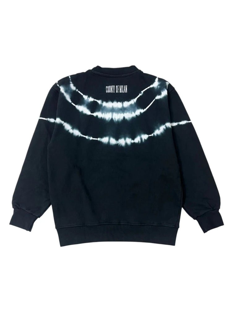 FELPA NERA CON STAMPA A CONTRASTO MARCELO BURLON - Angel Luxury
