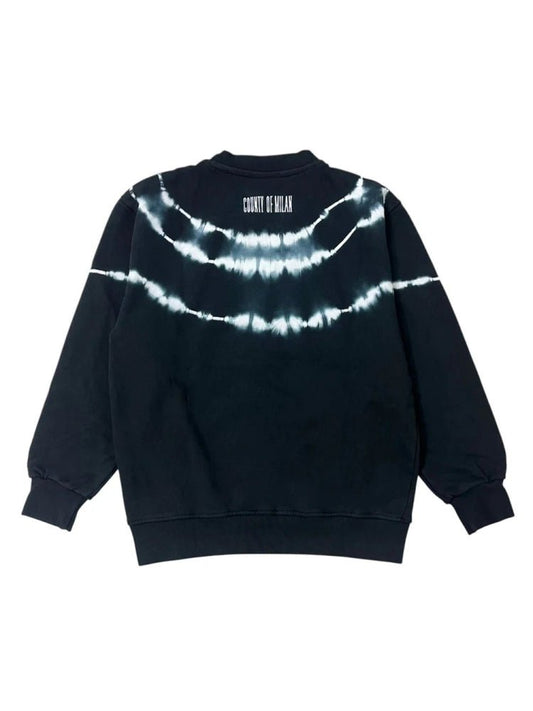 FELPA NERA CON STAMPA A CONTRASTO MARCELO BURLON - Angel Luxury