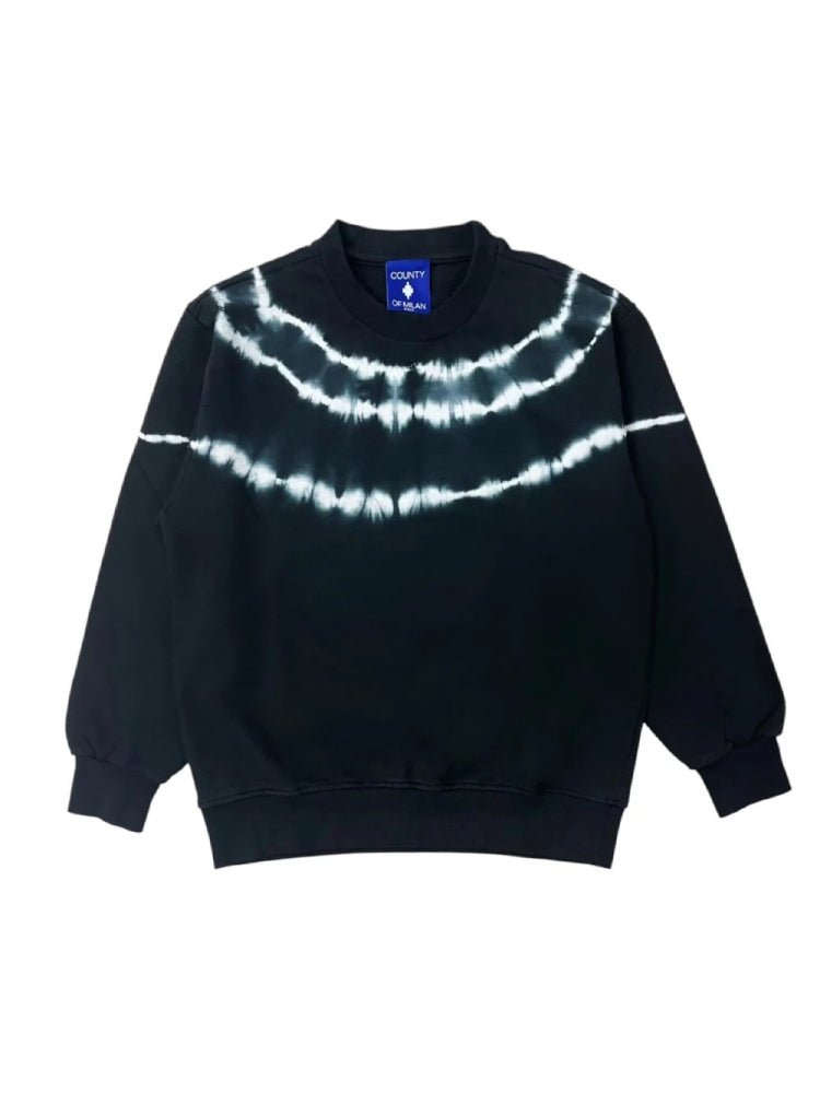 FELPA NERA CON STAMPA A CONTRASTO MARCELO BURLON - Angel Luxury