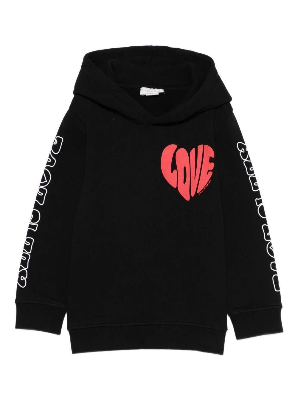 FELPA NERA CON STAMPA A FORMA DI CUORE STELLA MCCARTNEY - Angel Luxury
