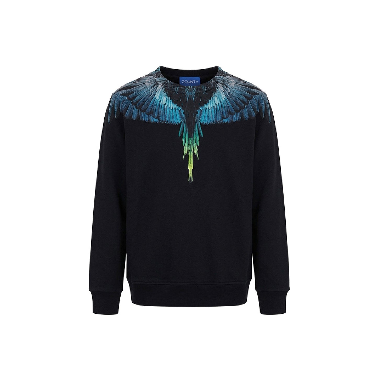 FELPA NERA CON STAMPA MARCELO BURLON - Angel Luxury