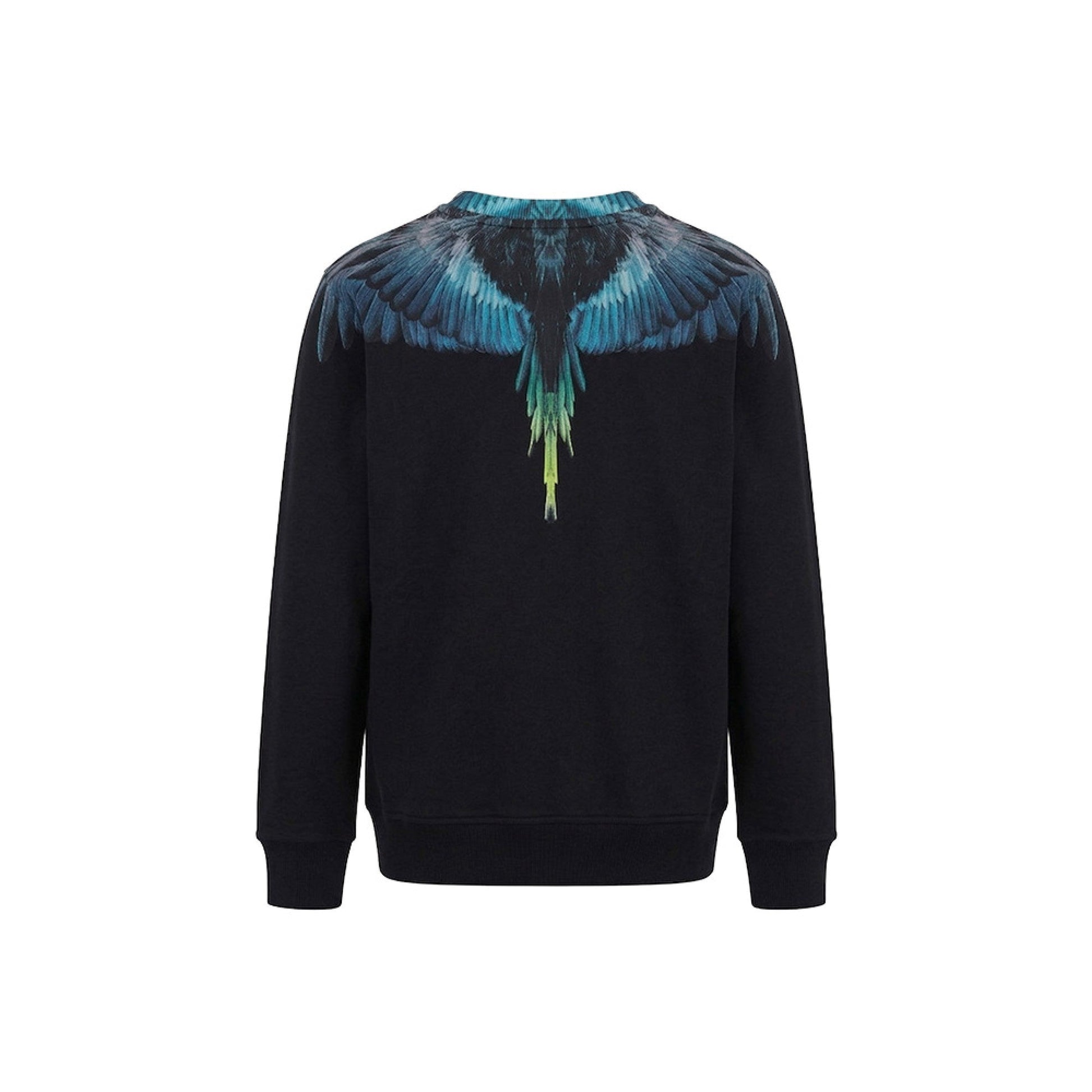 FELPA NERA CON STAMPA MARCELO BURLON - Angel Luxury