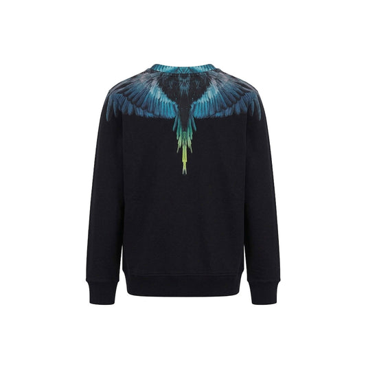 FELPA NERA CON STAMPA MARCELO BURLON - Angel Luxury