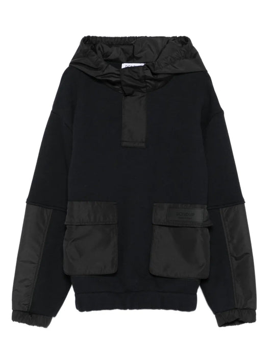 FELPA NERA CON TASCONI LUCIDI DONDUP - Angel Luxury