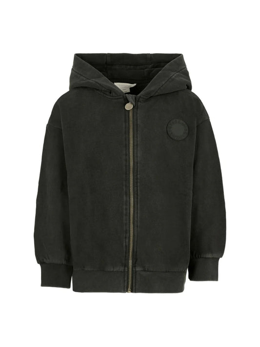 FELPA NERA CON ZIP LOGO SUL RETRO VERDE STELLA MCCARTNEY - Angel Luxury