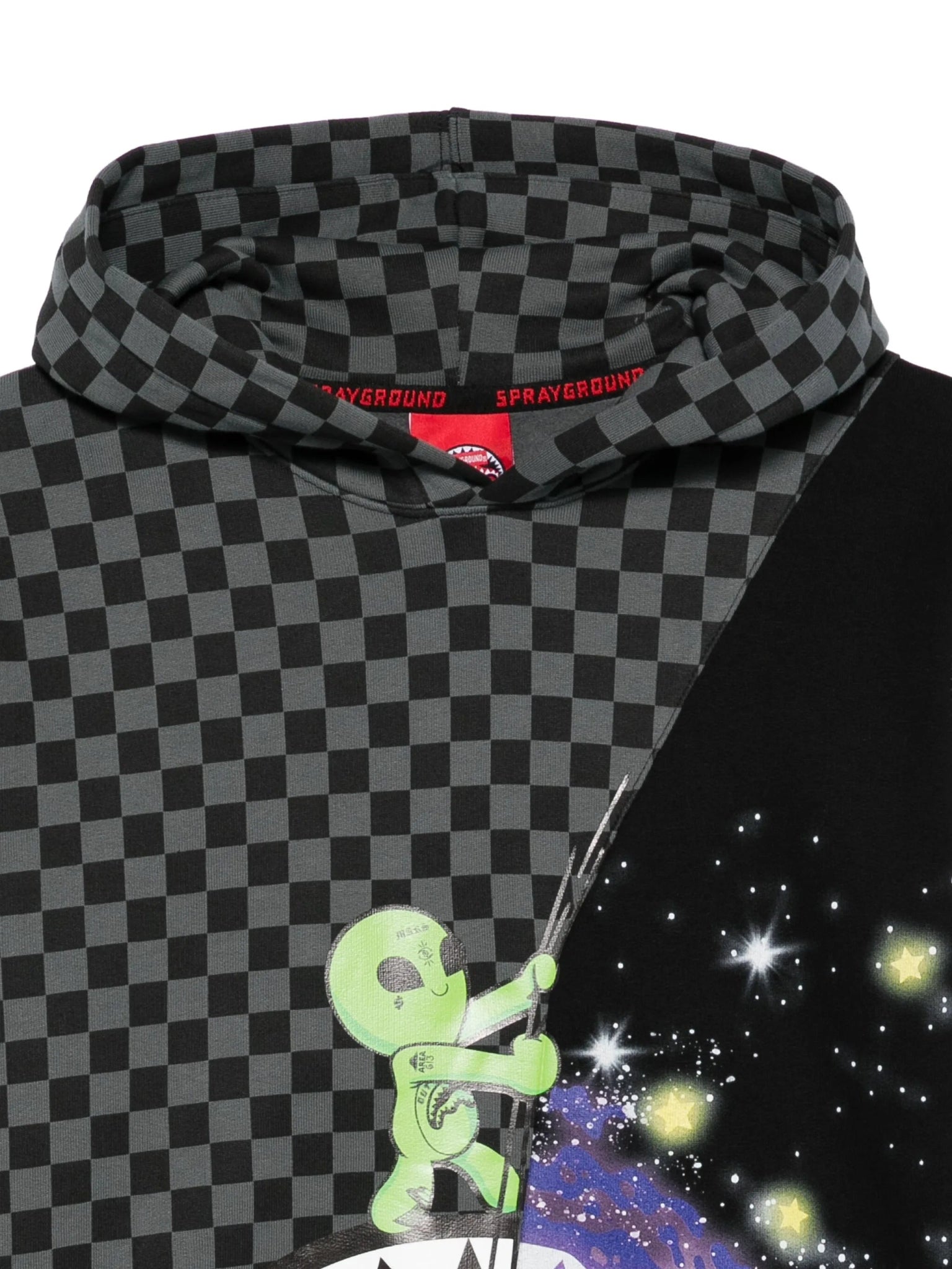 FELPA NERA/GRIGIA CON ALIENO SPRAYGROUND - Angel Luxury