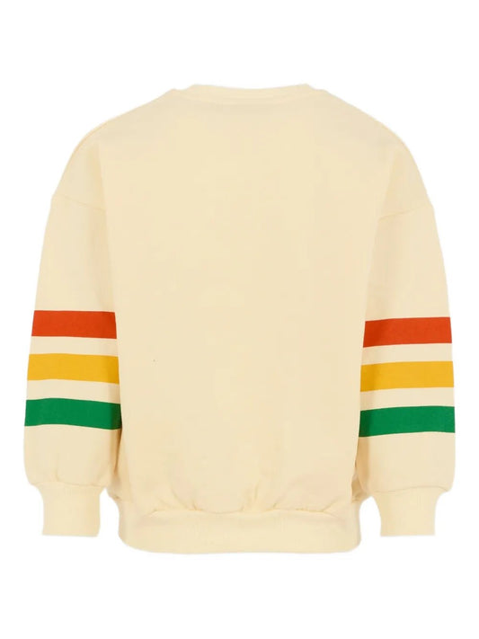 FELPA PANNA A RIGHE MULTICOLORE CON ORSO MINI RODINI - Angel Luxury