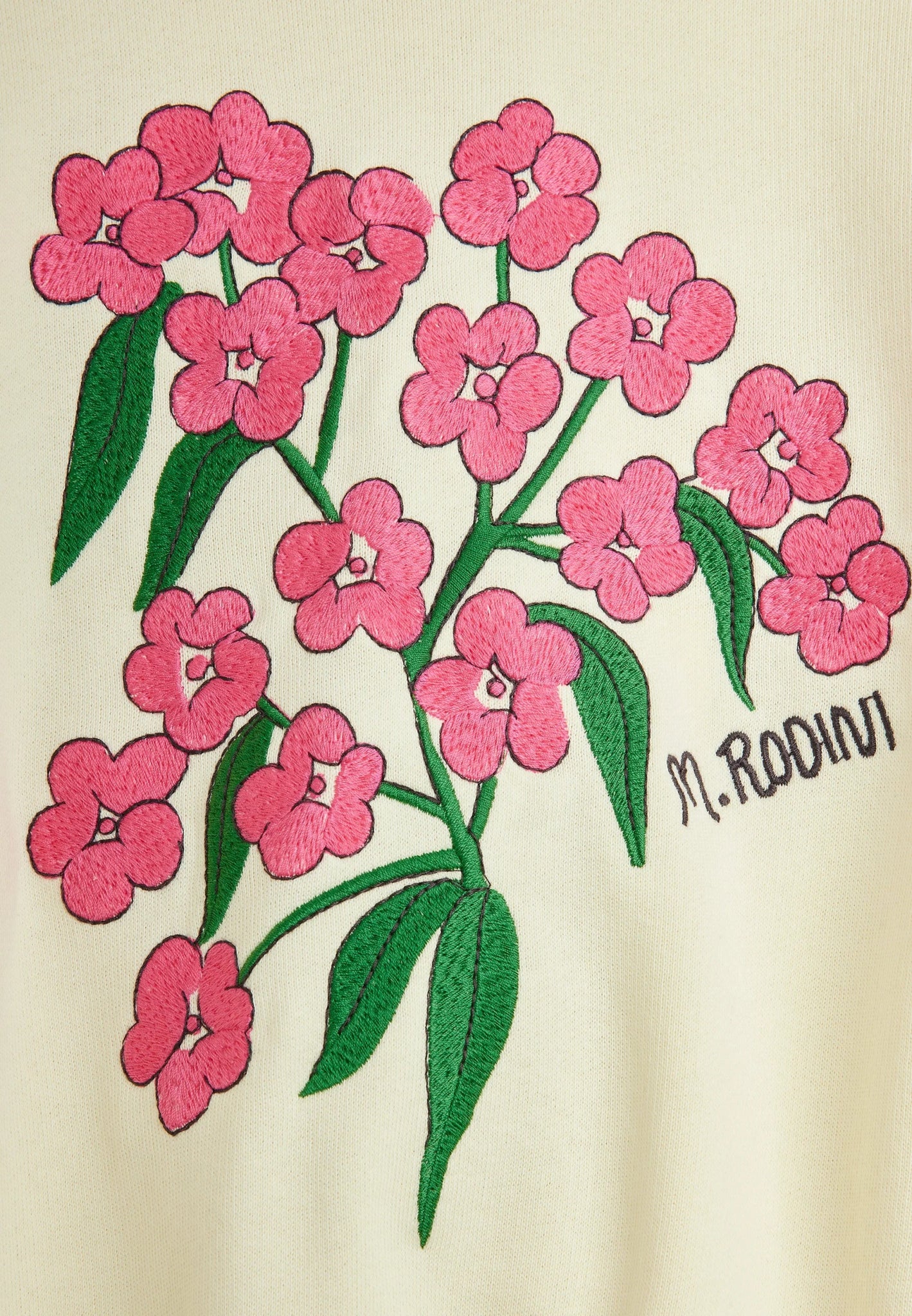 FELPA PANNA CON FIORI ROSA DI MINI RODINI - Angel Luxury
