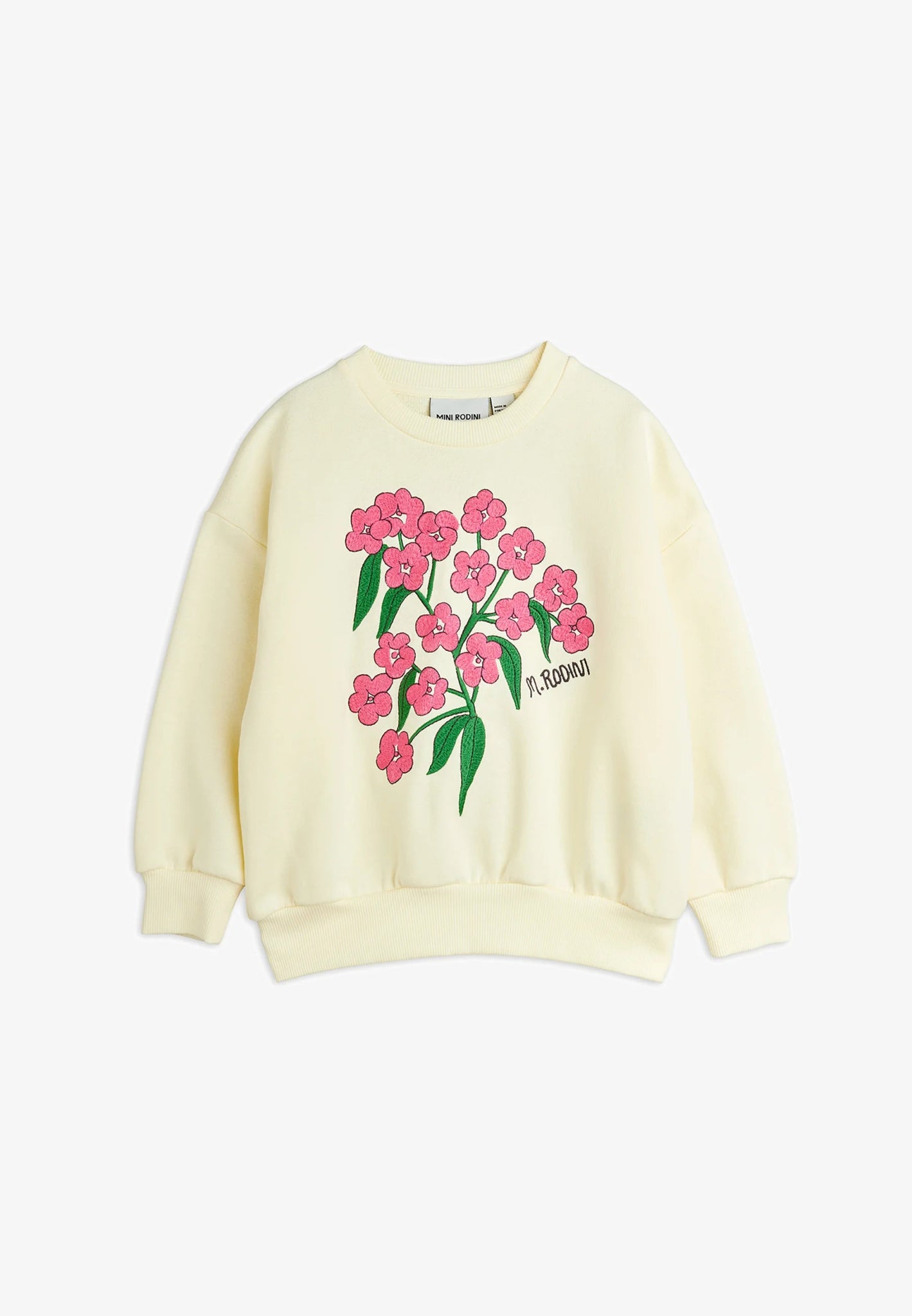 FELPA PANNA CON FIORI ROSA DI MINI RODINI - Angel Luxury