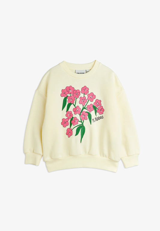 FELPA PANNA CON FIORI ROSA DI MINI RODINI - Angel Luxury