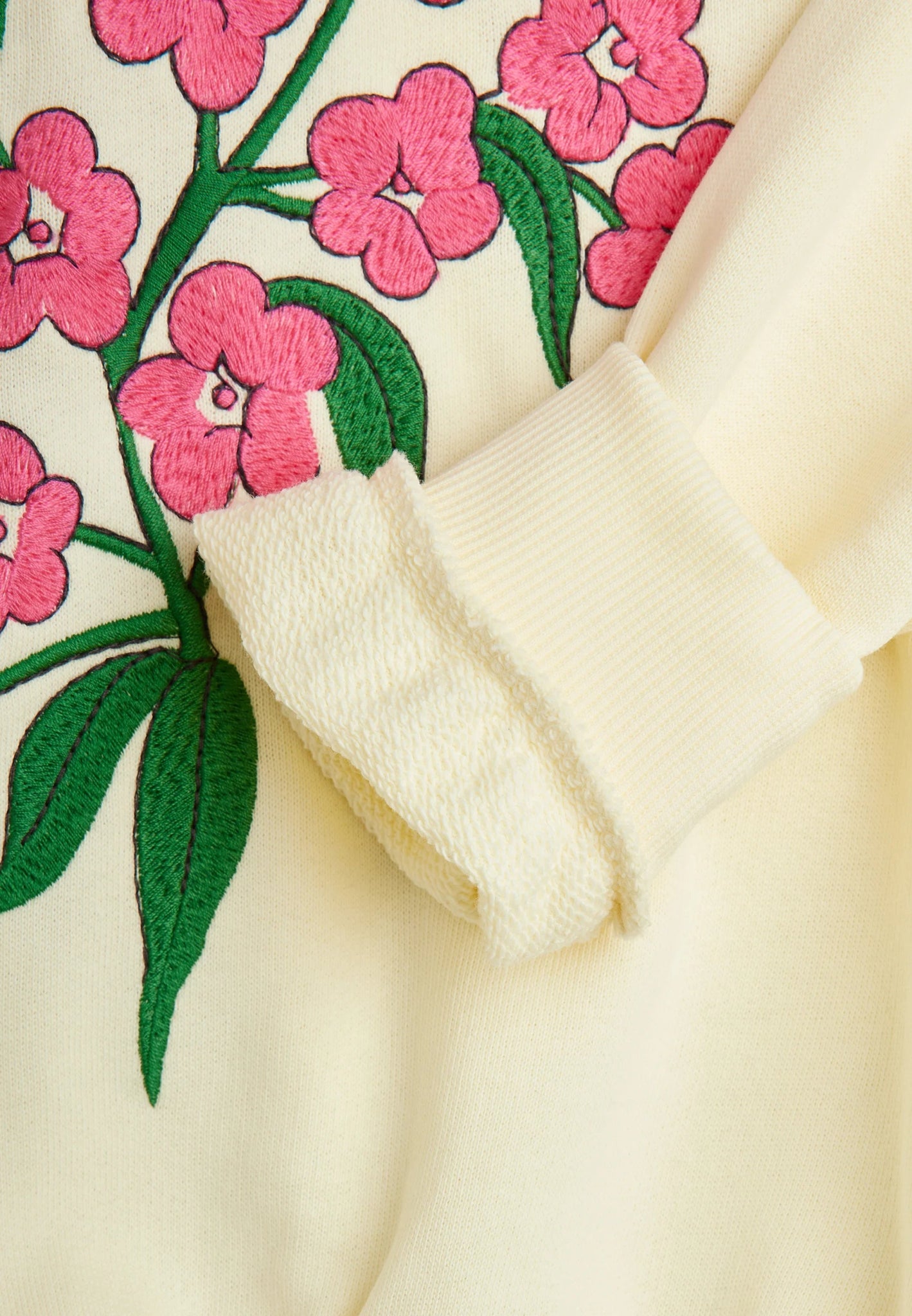 FELPA PANNA CON FIORI ROSA DI MINI RODINI - Angel Luxury