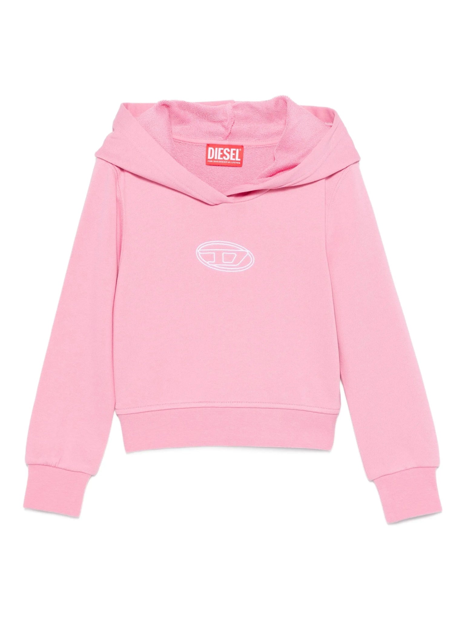 FELPA ROSA CON CAPPUCCIO CON LOGO BIANCO DIESEL - Angel Luxury