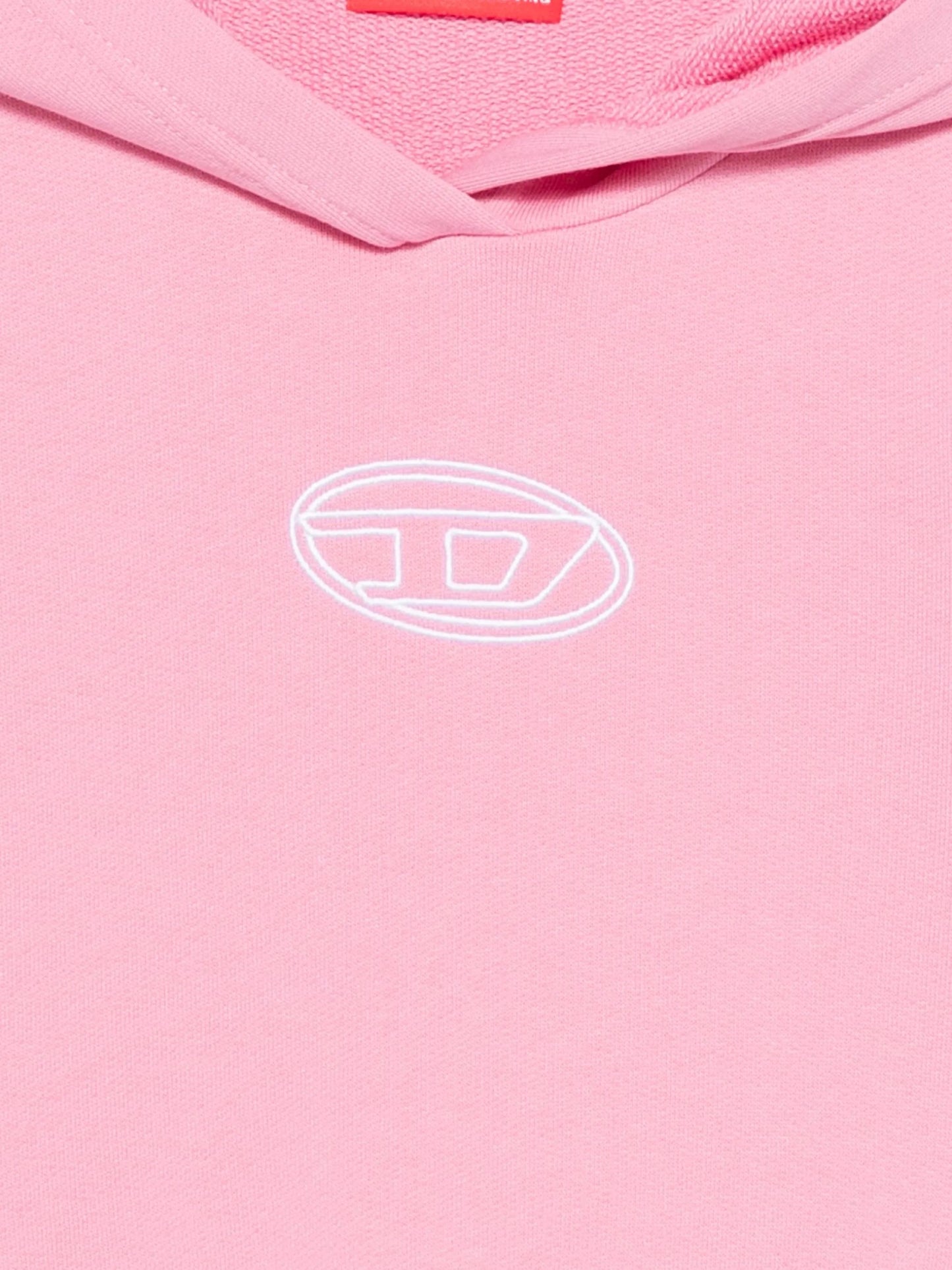 FELPA ROSA CON CAPPUCCIO CON LOGO BIANCO DIESEL - Angel Luxury