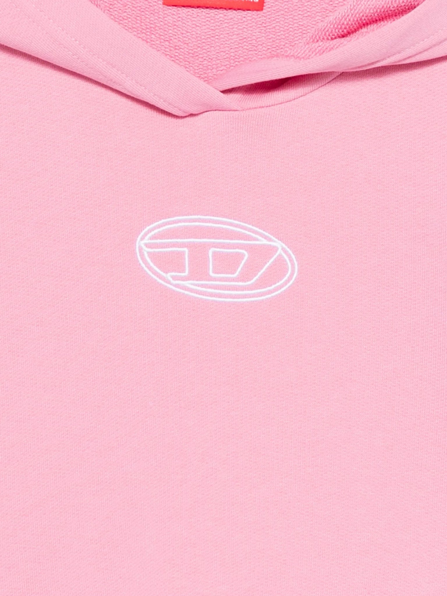 FELPA ROSA CON CAPPUCCIO CON LOGO BIANCO DIESEL - Angel Luxury