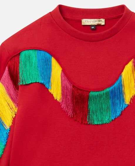 FELPA ROSSA CON FRANGE STELLA MCCARTNEY - Angel Luxury