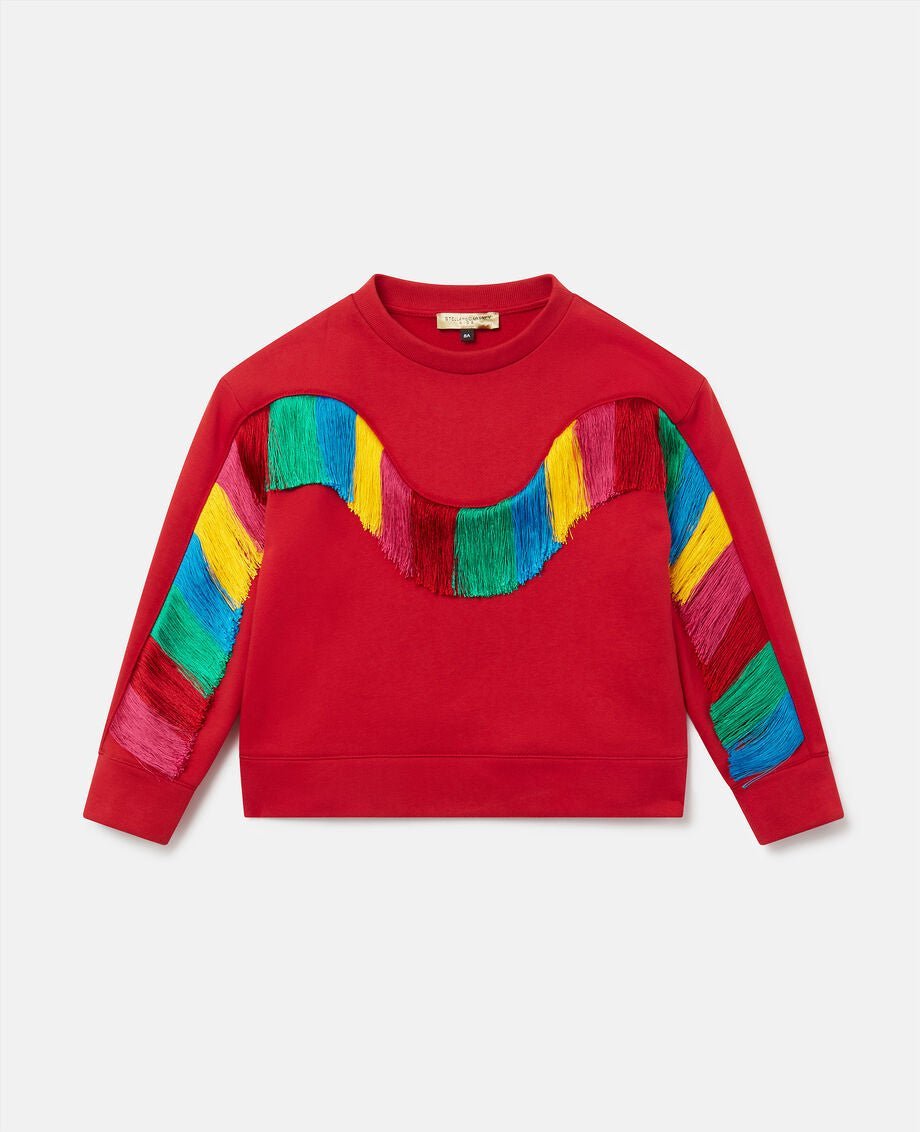 FELPA ROSSA CON FRANGE STELLA MCCARTNEY - Angel Luxury