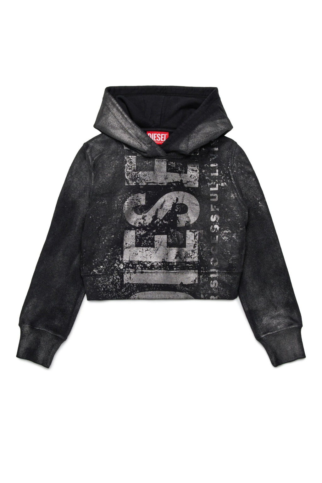 FELPA SFUMATA CON CAPPUCCIO NERA/GRIGIA DIESEL - Angel Luxury