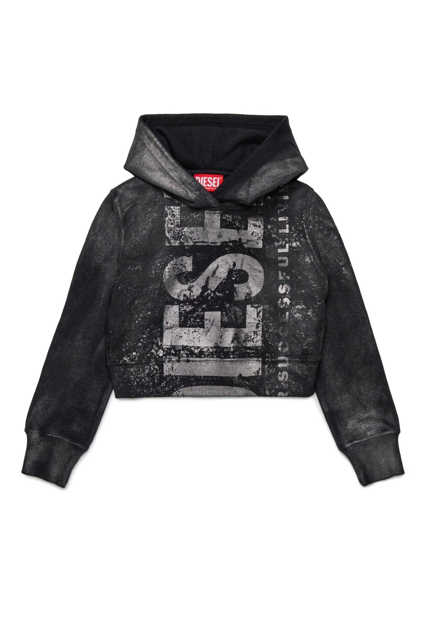 FELPA SFUMATA CON CAPPUCCIO NERA/GRIGIA DIESEL - Angel Luxury