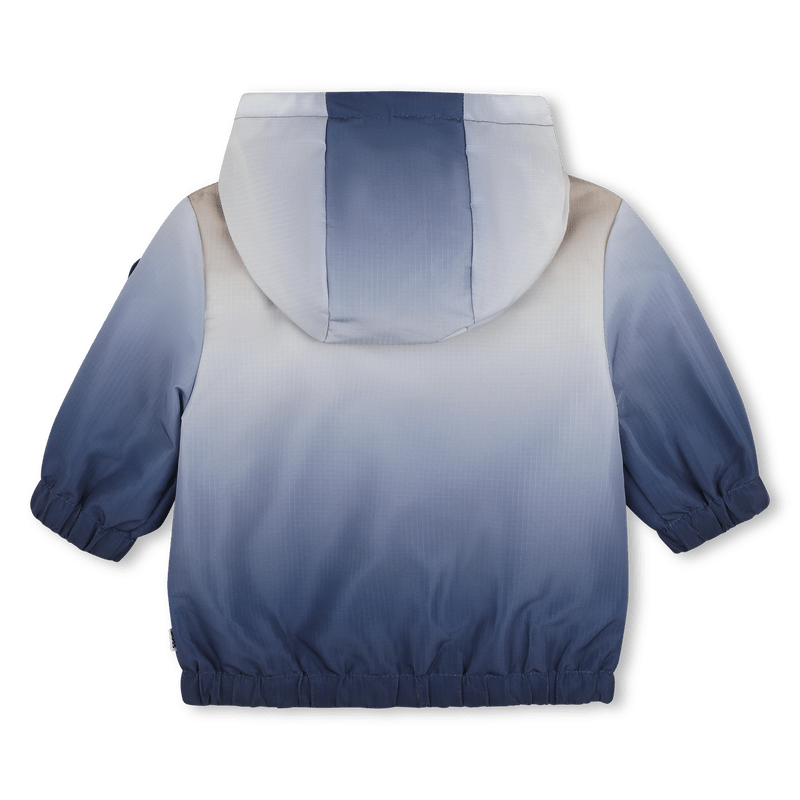 GIACCA A VENTO SFUMATA BLU - BEIGE CON LOGO GOMMATO BOSS - Angel Luxury