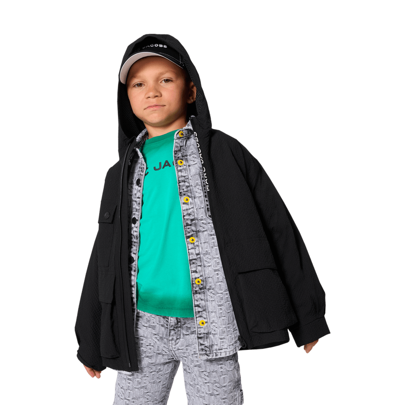 GIACCA ANTIVENTO NERA CON LOGO BIANCO MARC JACOBS - Angel Luxury