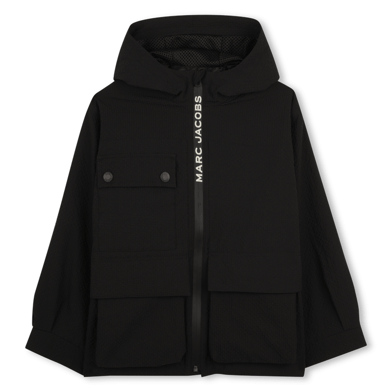 GIACCA ANTIVENTO NERA CON LOGO BIANCO MARC JACOBS - Angel Luxury