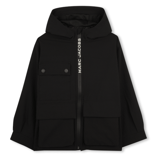 GIACCA ANTIVENTO NERA CON LOGO BIANCO MARC JACOBS - Angel Luxury