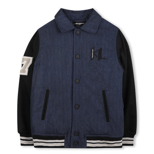 GIACCA BOMBER EFFETTO IN DENIM KARL LAGERFELD - Angel Luxury