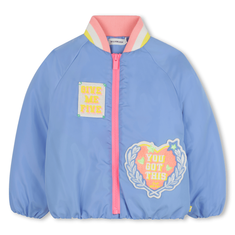 GIACCA CELESTE CON ZIP ROSA FLUO BILLIEBLUSH - Angel Luxury