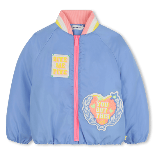 GIACCA CELESTE CON ZIP ROSA FLUO BILLIEBLUSH - Angel Luxury