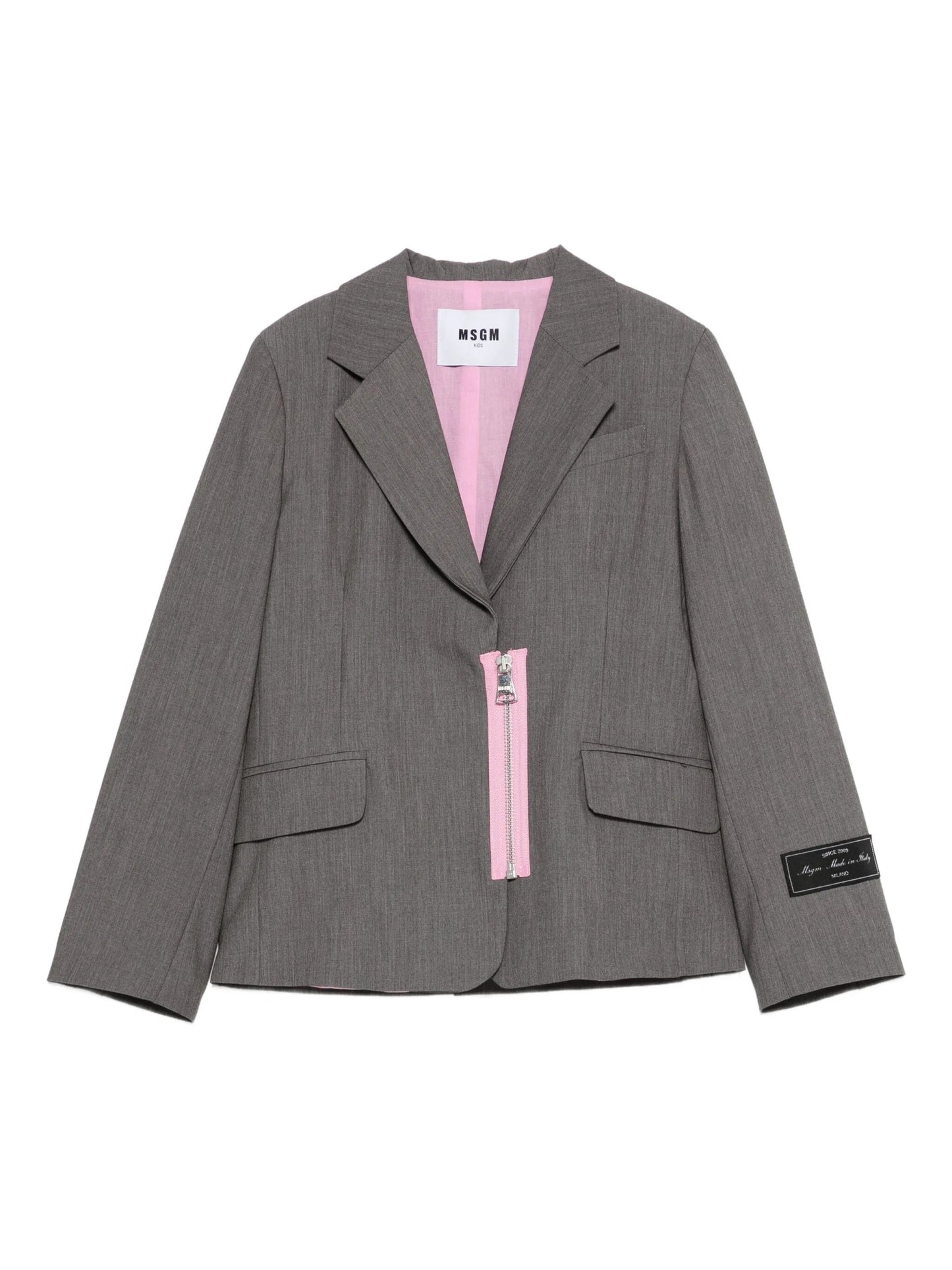 GIACCA GRIGIA CON ZIP ROSA MSGM - Angel Luxury