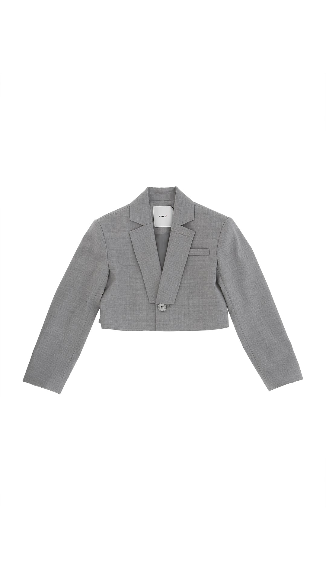 GIACCA GRIGIA CORTA CON RICAMO LOGO PINKO - Angel Luxury