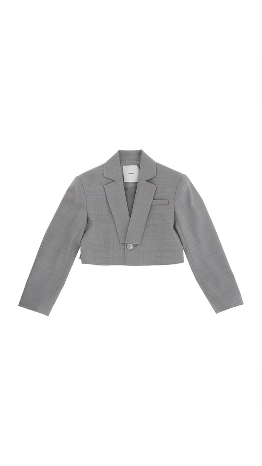 GIACCA GRIGIA CORTA CON RICAMO LOGO PINKO - Angel Luxury