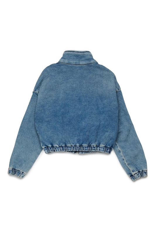 GIACCA IN DENIM CON LOGO RICAMATO IN ROSSO DIESEL - Angel Luxury