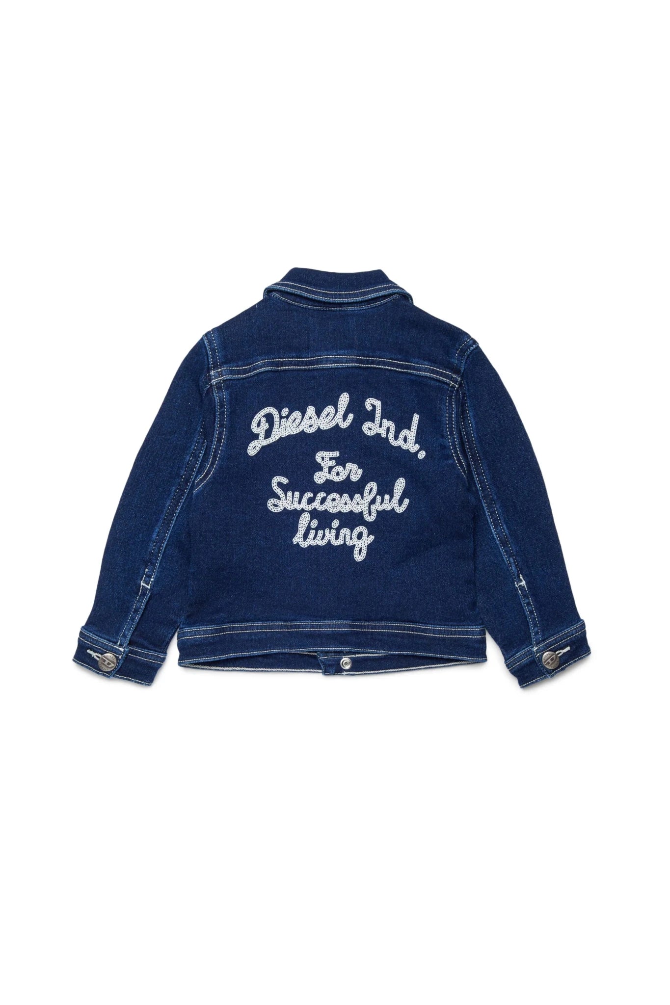 GIACCA IN DENIM CON LOGO SUL RETRO IN RICAMO BIANCO DIESEL - Angel Luxury