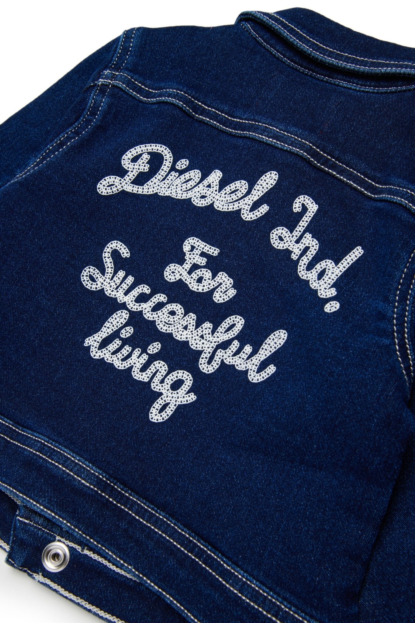 GIACCA IN DENIM CON LOGO SUL RETRO IN RICAMO BIANCO DIESEL - Angel Luxury