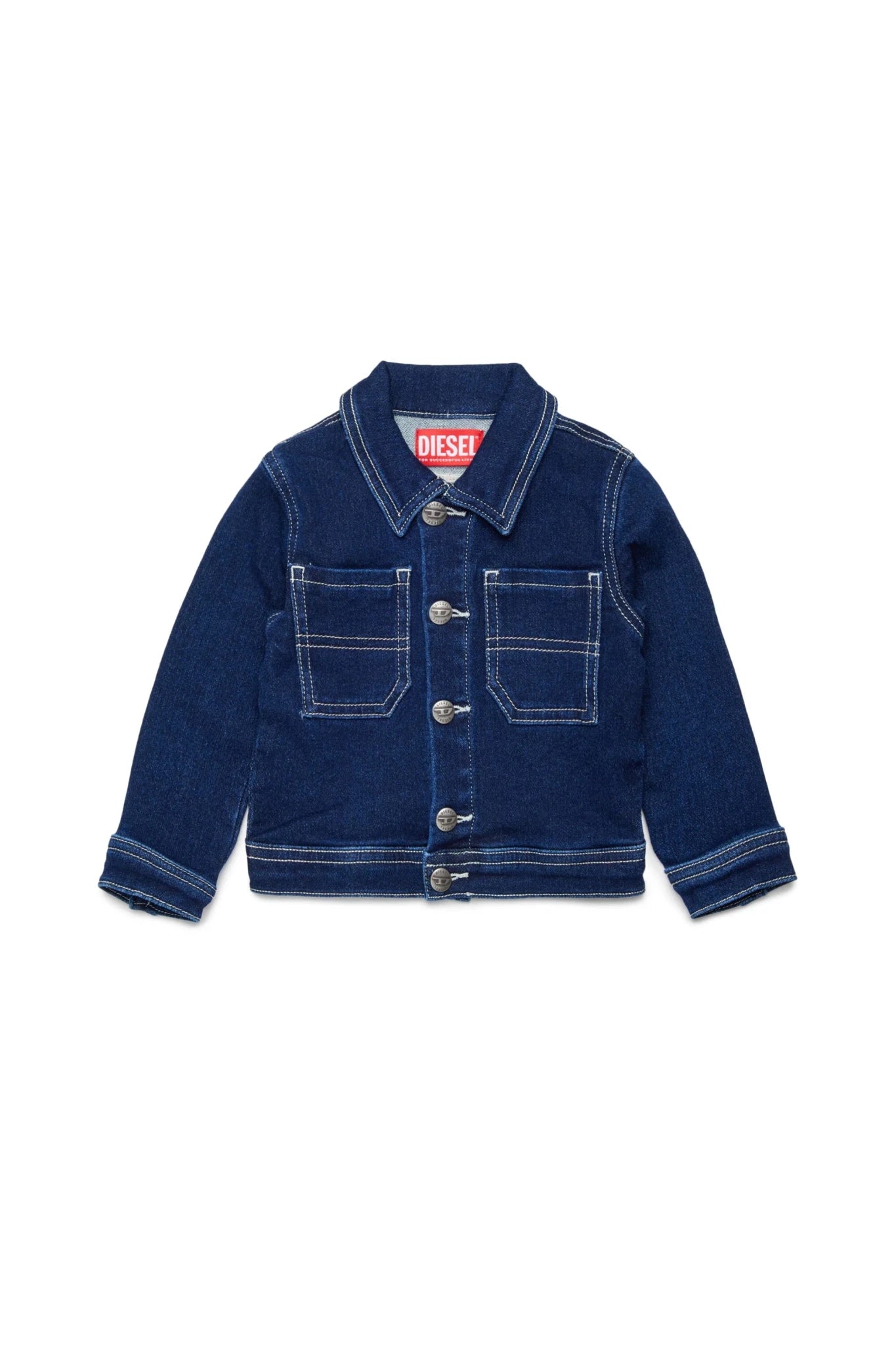 GIACCA IN DENIM CON LOGO SUL RETRO IN RICAMO BIANCO DIESEL - Angel Luxury