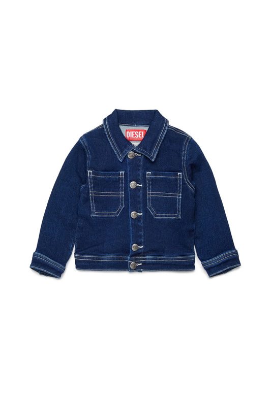 GIACCA IN DENIM CON LOGO SUL RETRO IN RICAMO BIANCO DIESEL - Angel Luxury