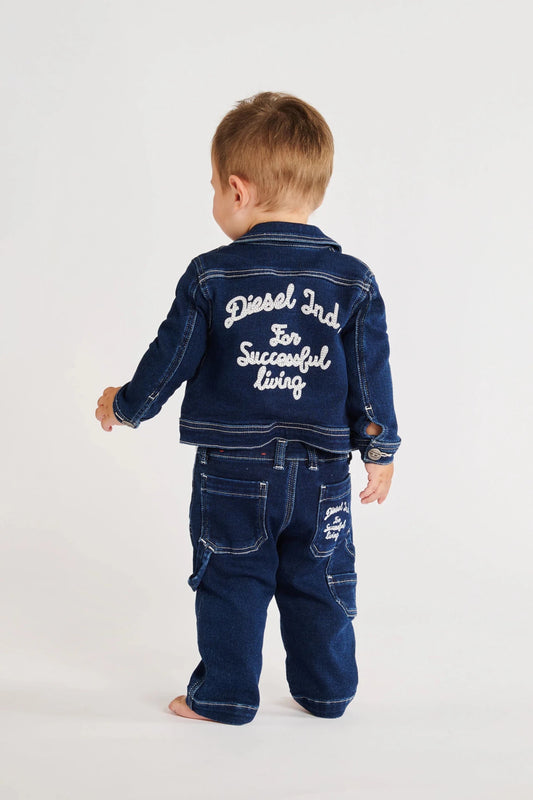 GIACCA IN DENIM CON LOGO SUL RETRO IN RICAMO BIANCO DIESEL - Angel Luxury