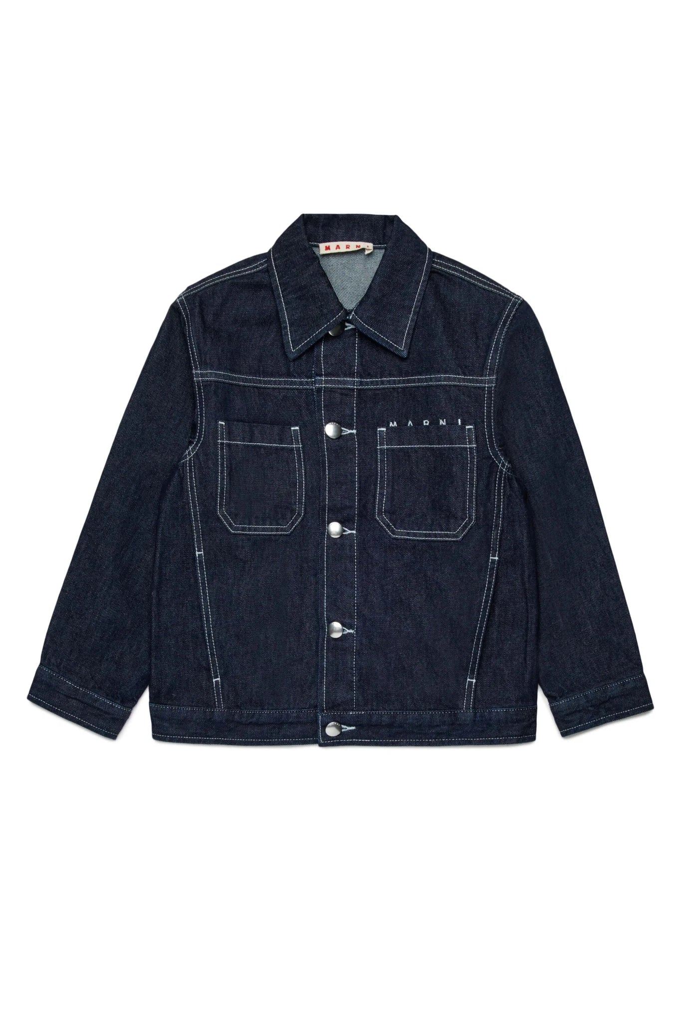 GIACCA IN DENIM CON TASCHE SUL PETTO E LOGO MARNI - Angel Luxury