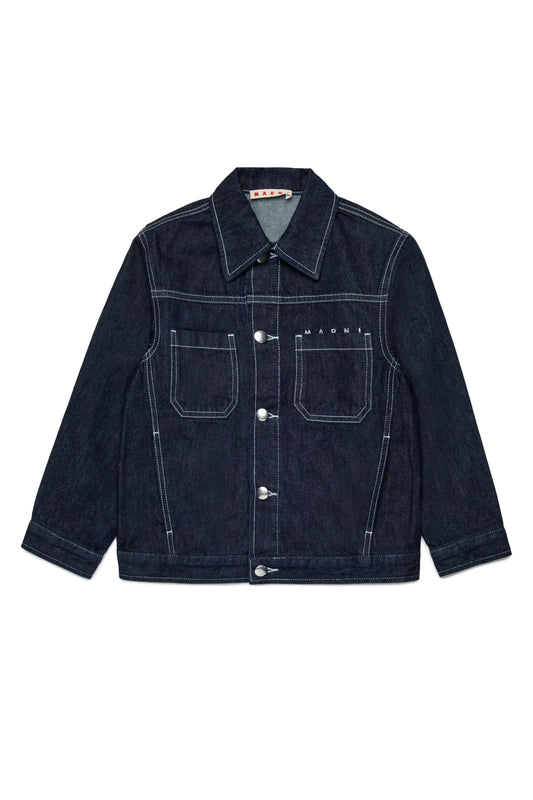 GIACCA IN DENIM CON TASCHE SUL PETTO E LOGO MARNI - Angel Luxury
