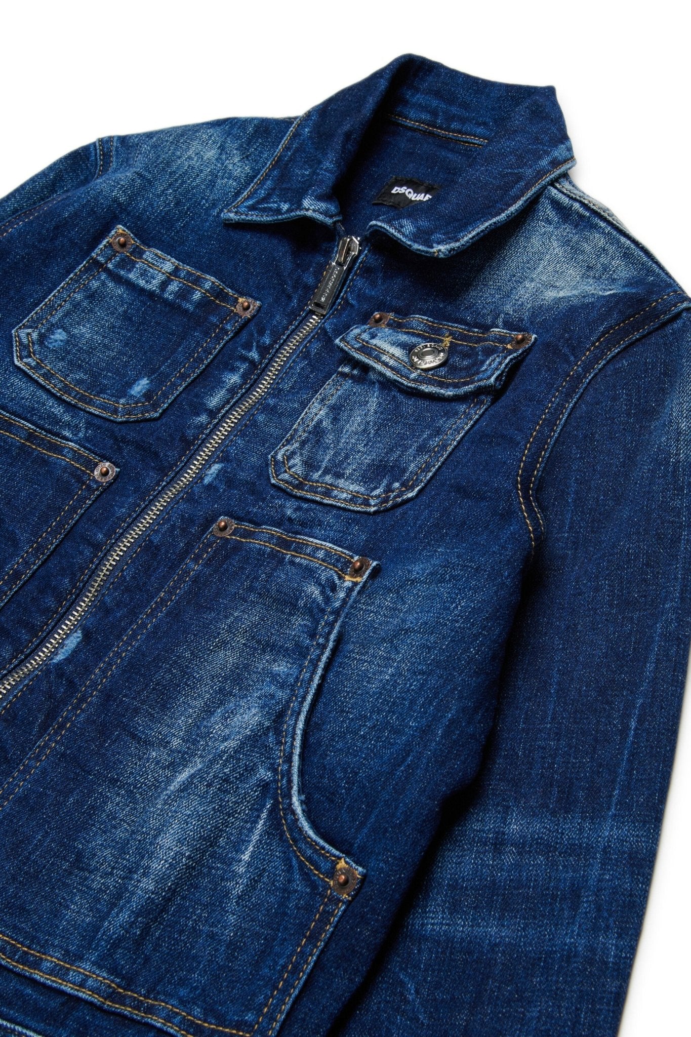 GIACCA IN DENIM CON ZIP E TASCHE DSQUARED2 - Angel Luxury
