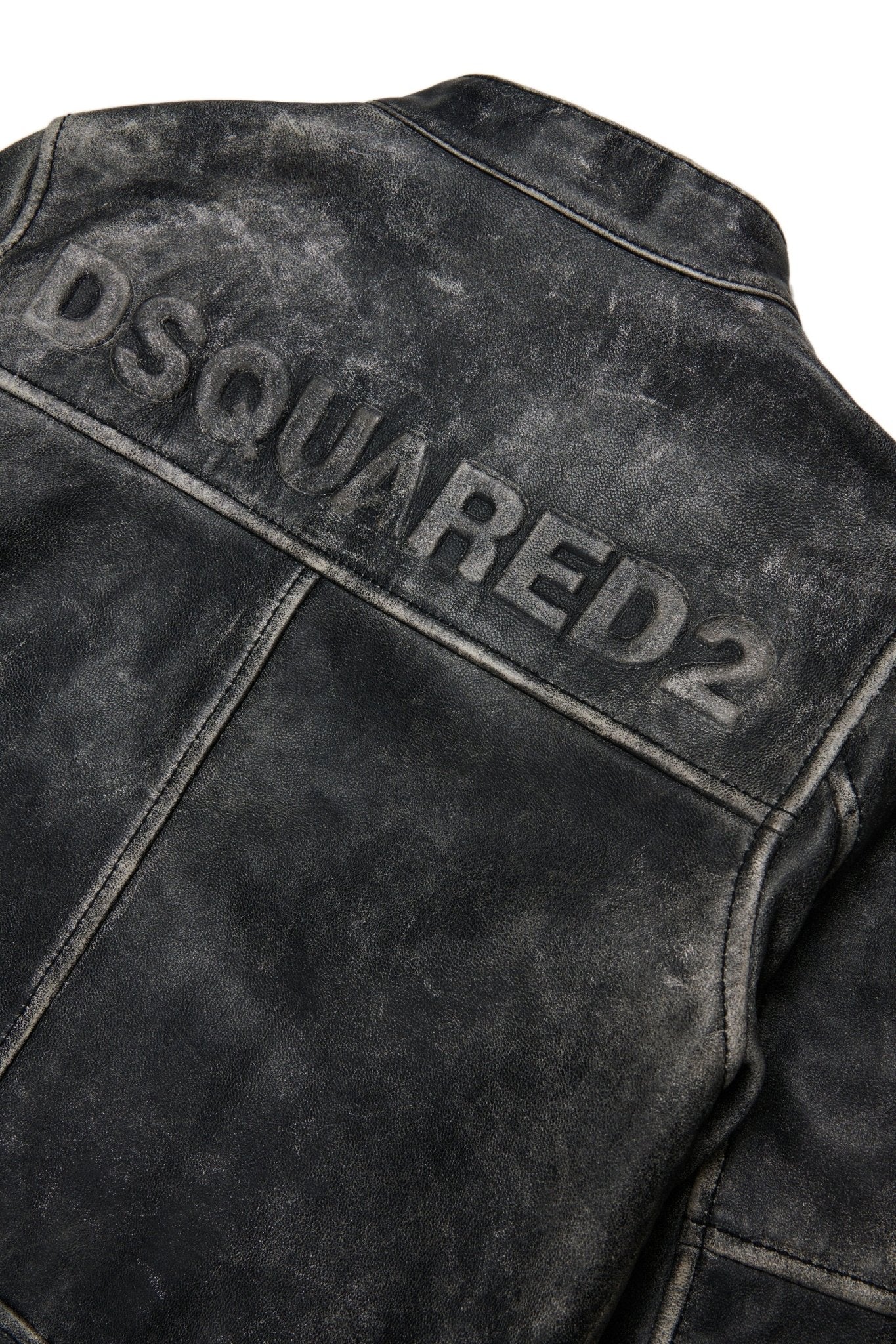 GIACCA IN PELLE CON LOGO SUL RETRO DSQUARED2 - Angel Luxury
