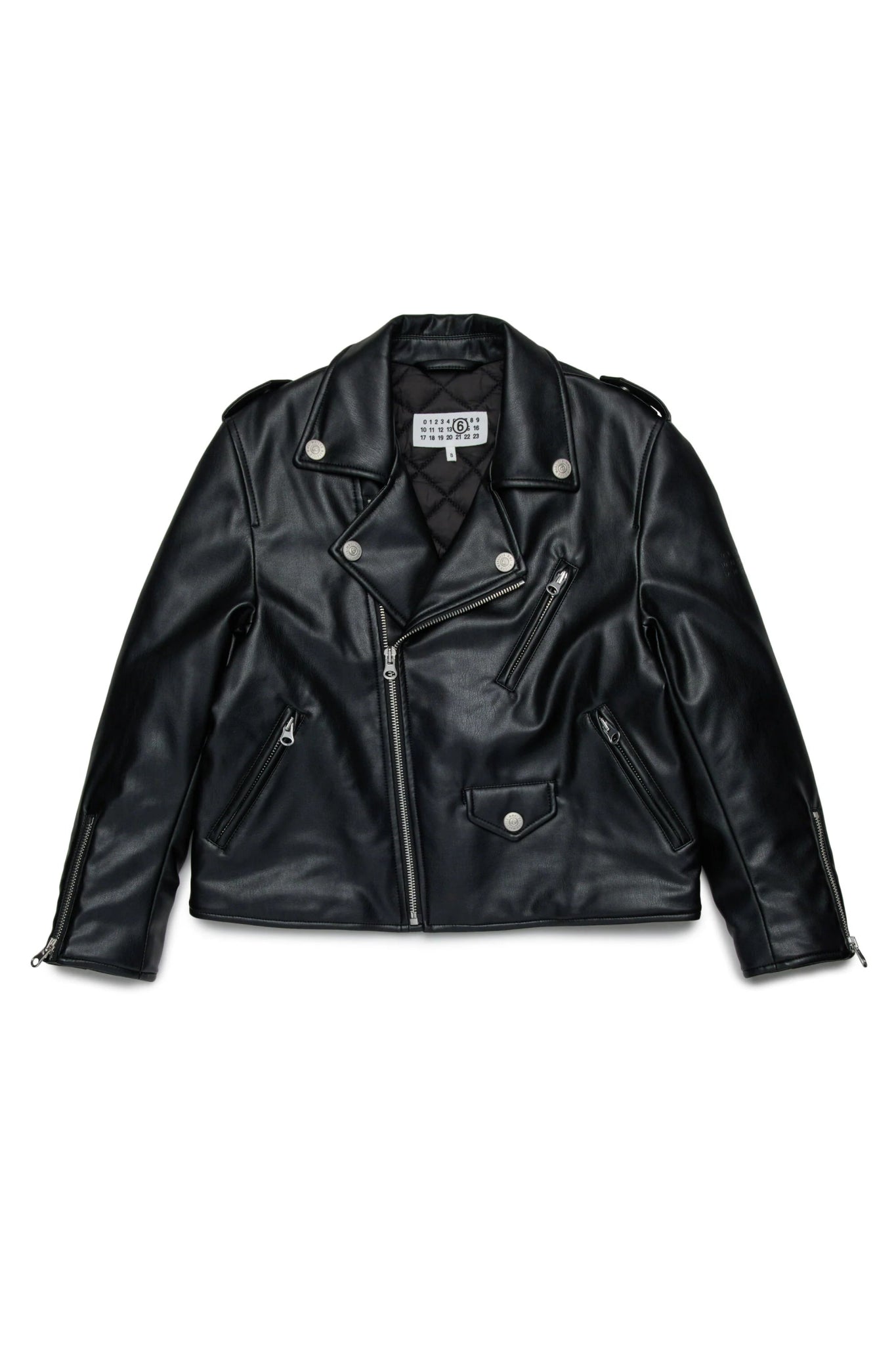 GIACCA MODELLO CHIODO ECOPELLE NERO MAISON MARGIELA - Angel Luxury