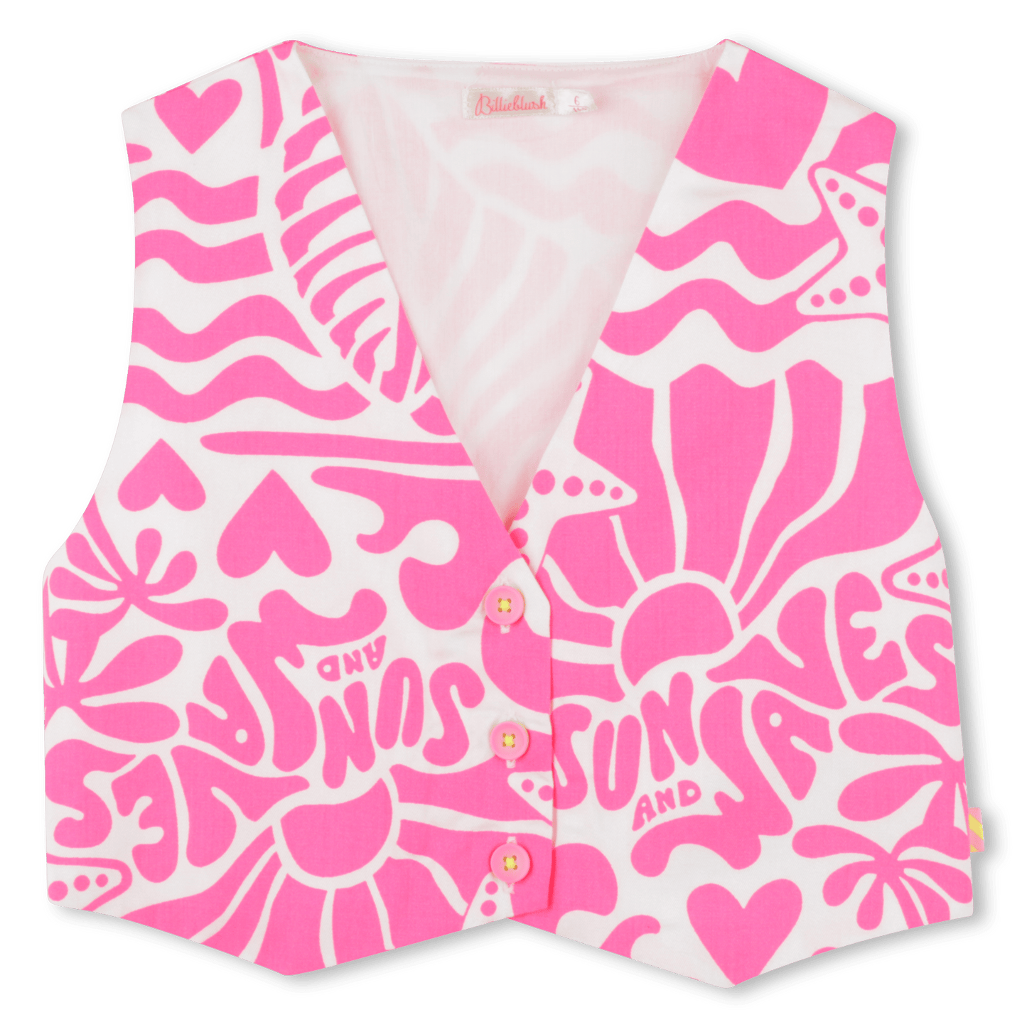 GILET CON FANTASIA BIANCO - ROSA FLUO BILLIEBLUSH - Angel Luxury