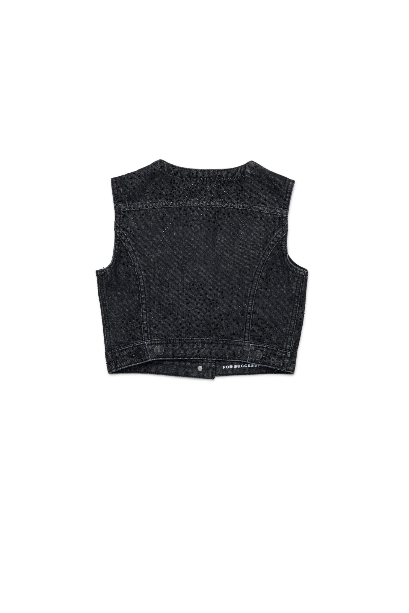 GILET IN DENIM NERO BRILLANTINATO DIESEL - Angel Luxury