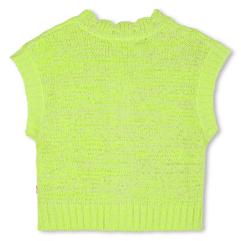 GILET IN MAGLIA VERDE LIME CON BOTTONI ROSA FLUO BILLIEBLUSH - Angel Luxury