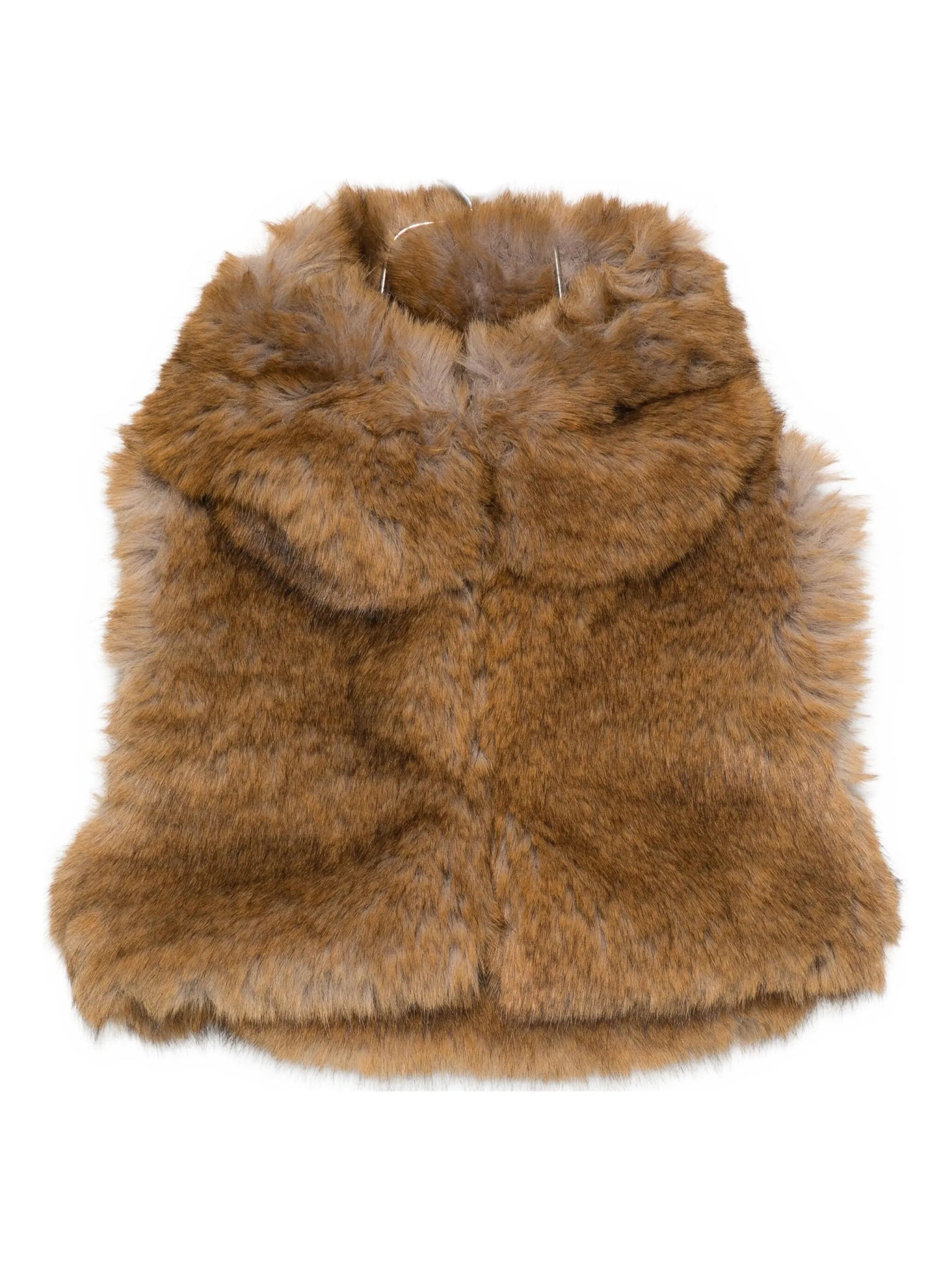 GILET IN PELLICCIA MARRONE CON CAPPUCCIO DOUUOD - Angel Luxury