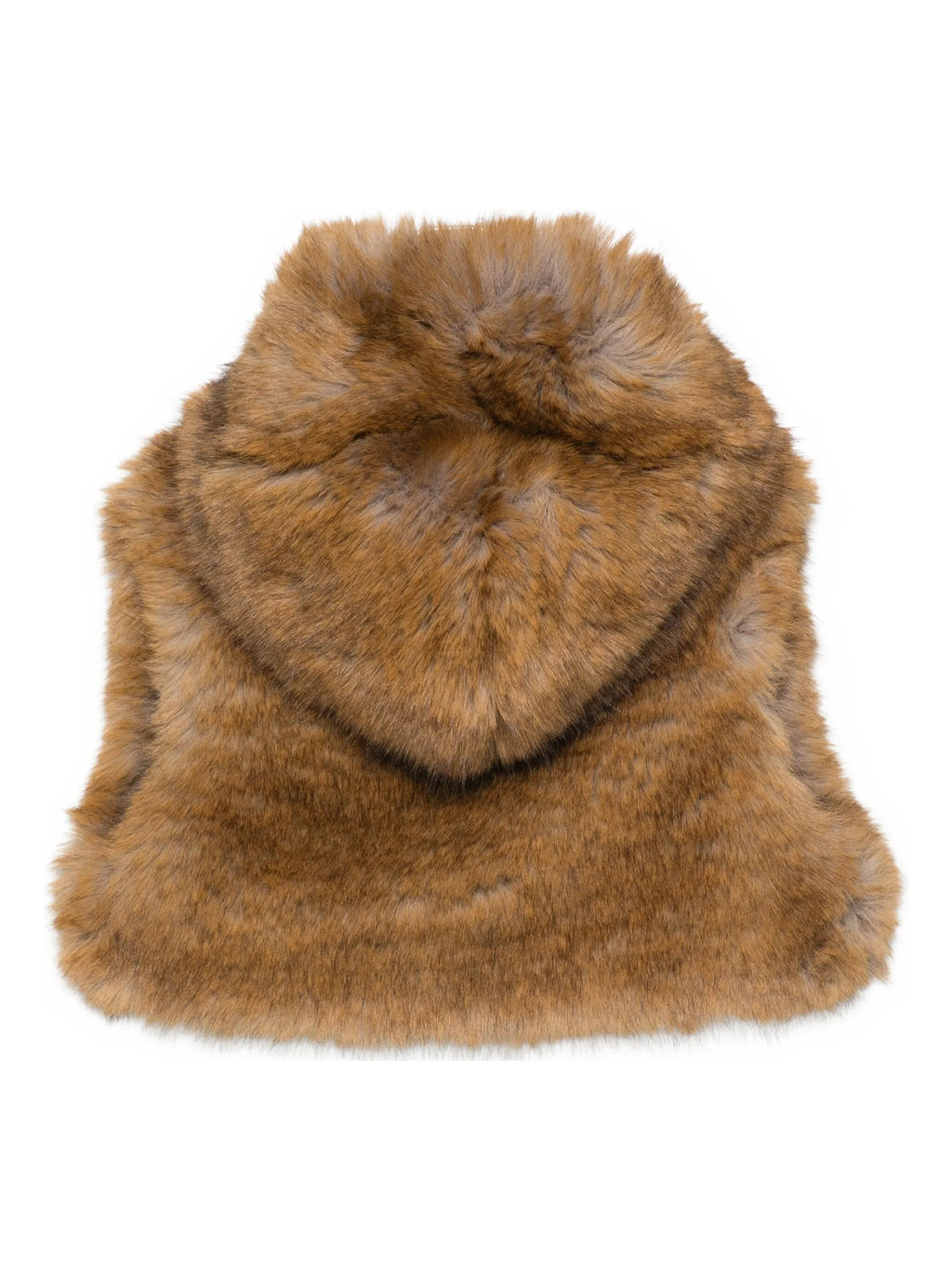GILET IN PELLICCIA MARRONE CON CAPPUCCIO DOUUOD - Angel Luxury
